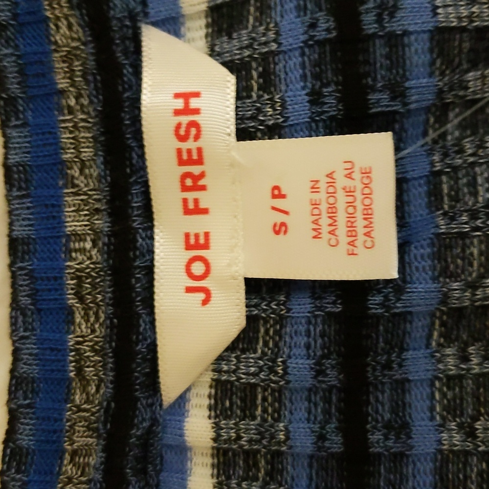 Joe Fresh| NWT Blue Striped Sleeveless Midi Stretch Dress - Picture 7 of 13